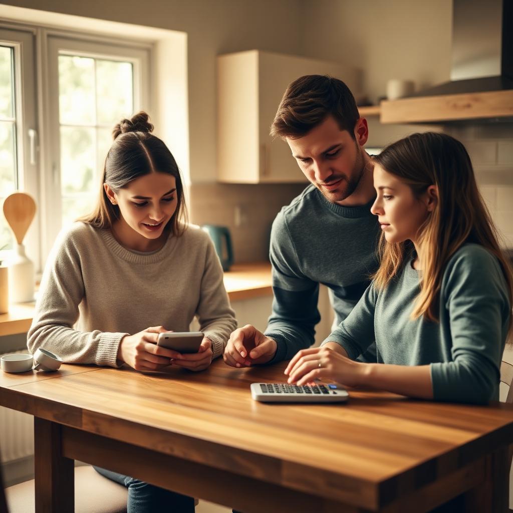 A family spending time together at home